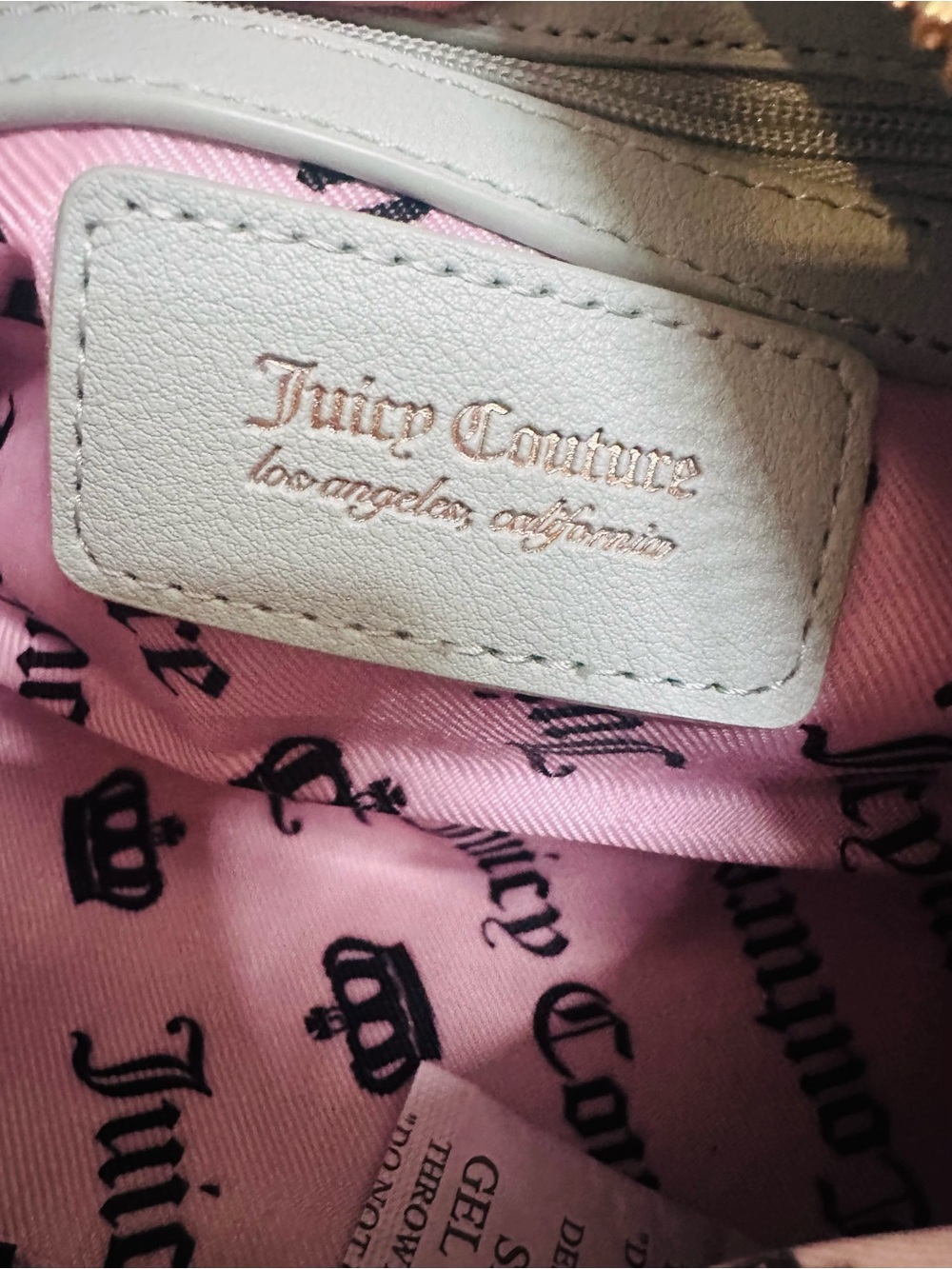 Juicy Couture Coral Suede Barrel Bag with Mint Trim and Gold Chain NwT - Picture 6 of 6